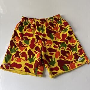Adidas NERD Sweat Shorts Mens Medium Yellow Red Green Camo DG8623 Hip Hop READ